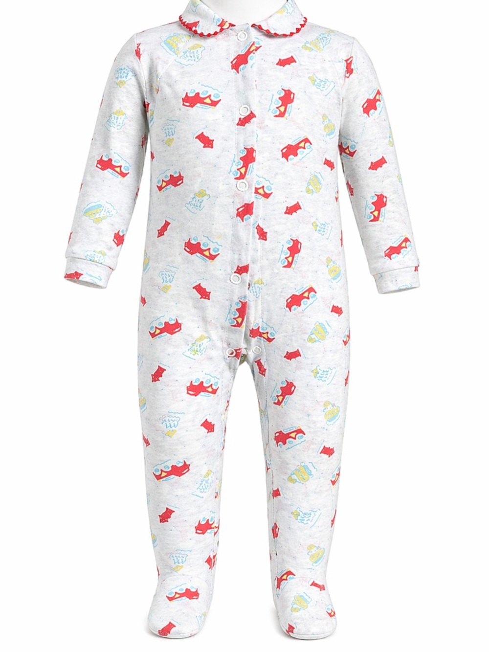 Red and Blue Footies One Piece with Full Body Coverage